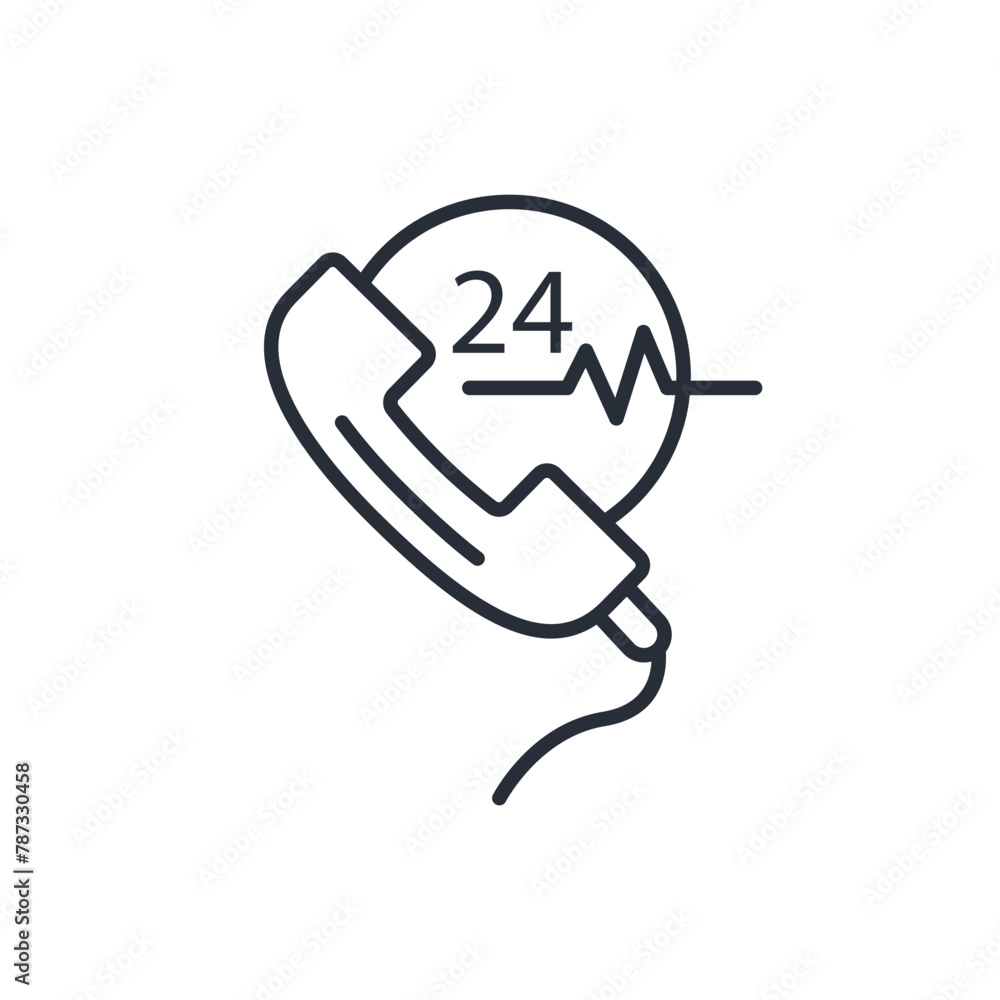 Poster 24 hours icon. vector.editable stroke.linear style sign for use web design,logo.symbol illustration.