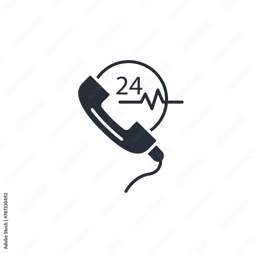 Poster 24 hours icon. vector.editable stroke.linear style sign for use web design,logo.symbol illustration.