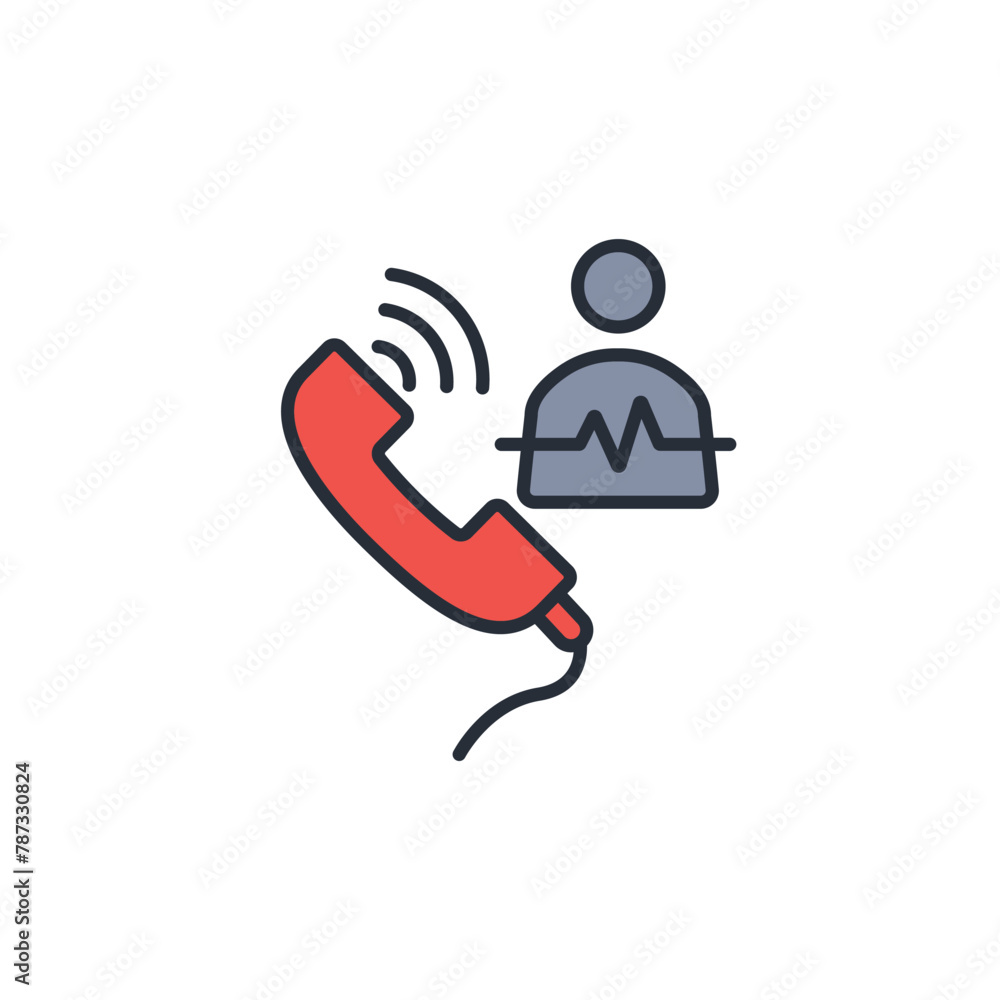 Poster calling icon. vector.editable stroke.linear style sign for use web design,logo.symbol illustration.