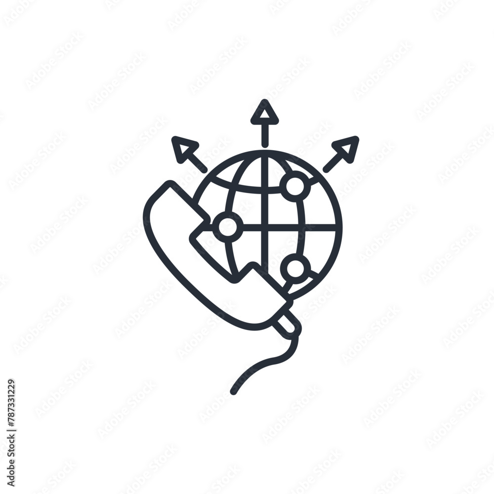 Poster global communication icon. vector.editable stroke.linear style sign for use web design,logo.symbol i