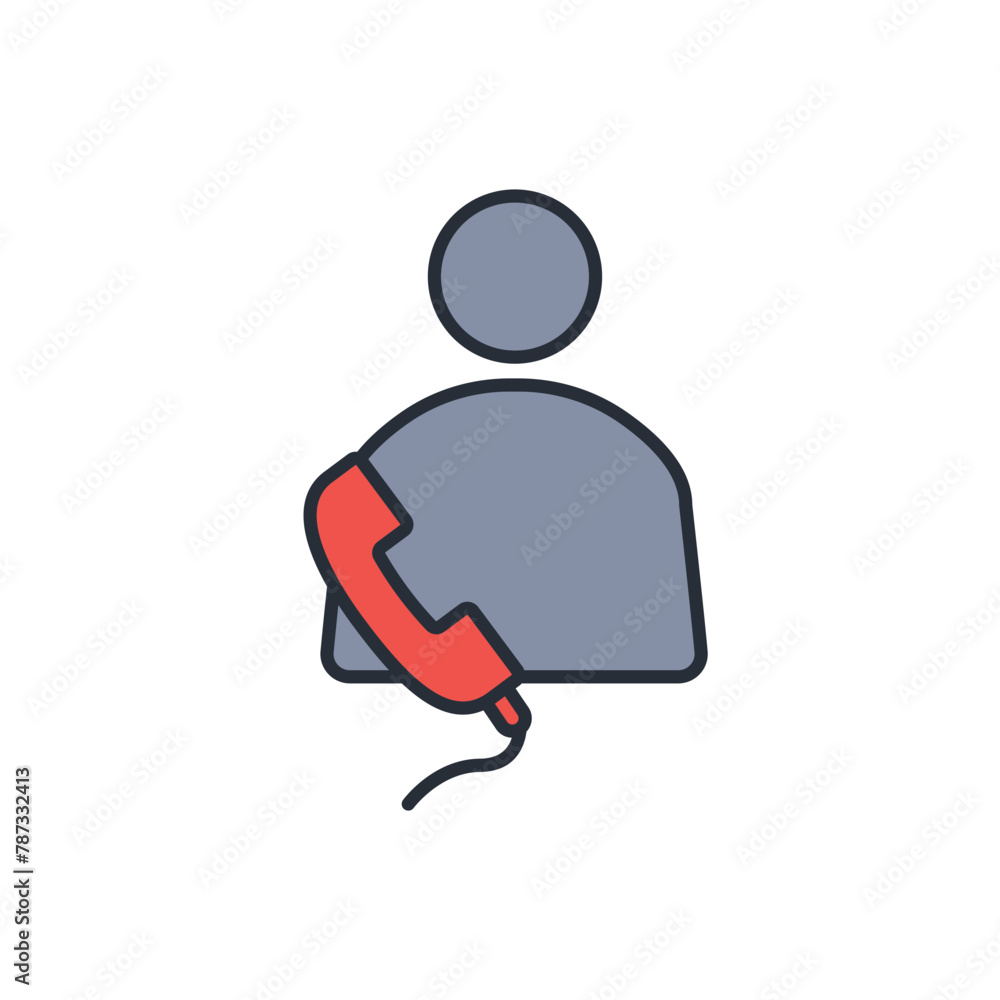 Poster phone user icon. vector.editable stroke.linear style sign for use web design,logo.symbol illustratio