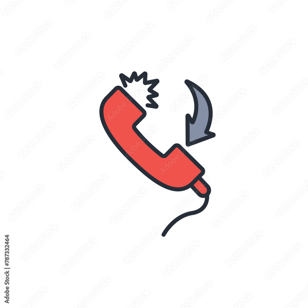 Poster receive call icon. vector.editable stroke.linear style sign for use web design,logo.symbol illustrat