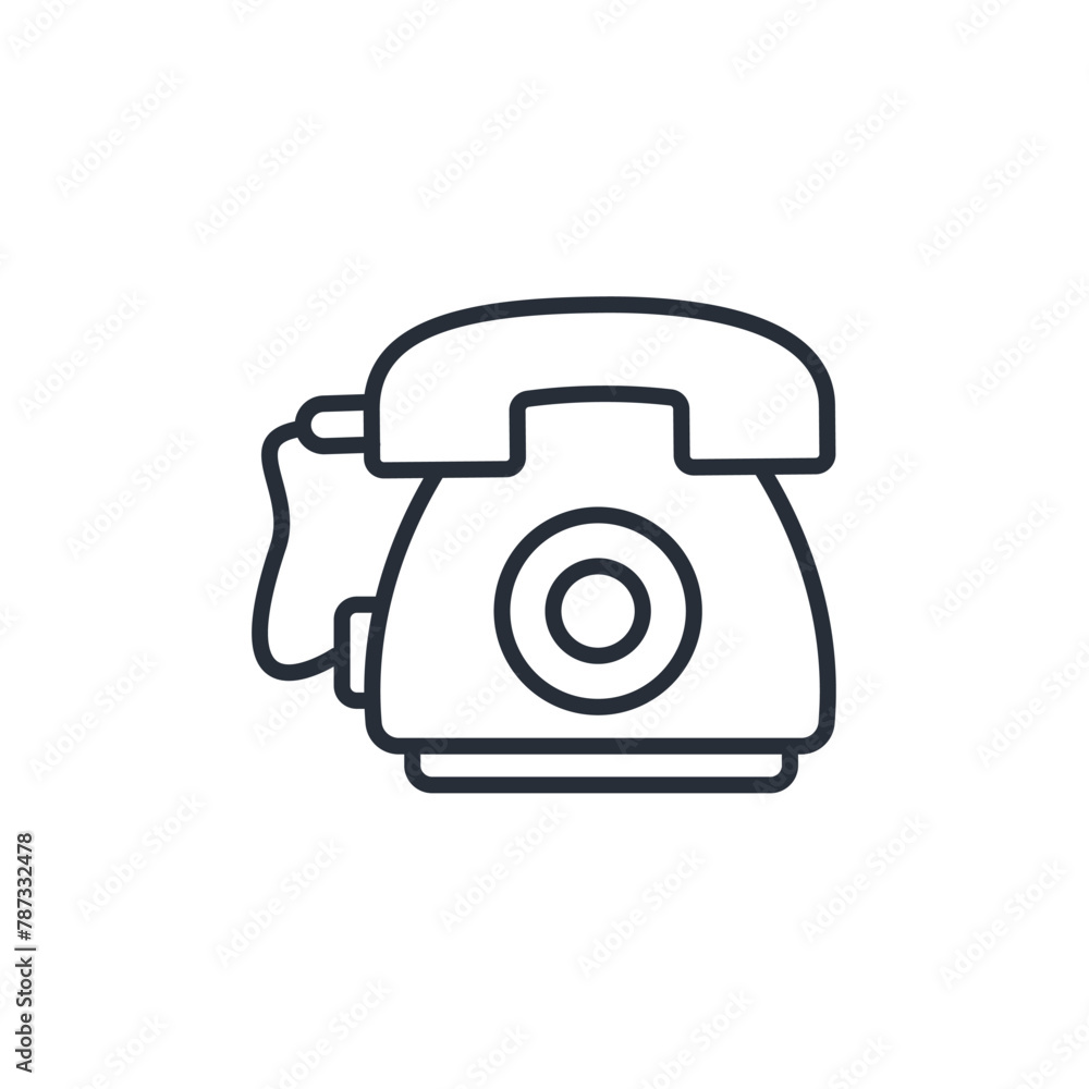 Poster retro phone icon. vector.editable stroke.linear style sign for use web design,logo.symbol illustrati