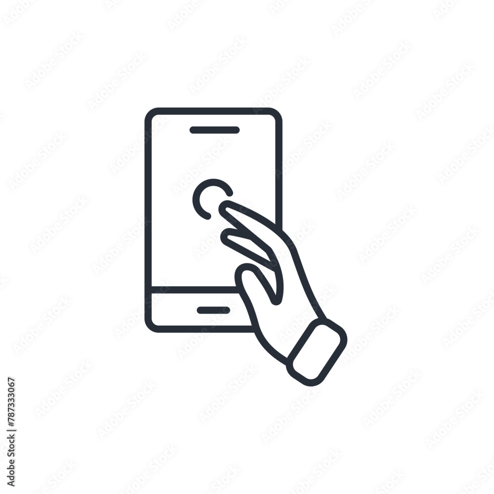 Poster touch screen icon. vector.editable stroke.linear style sign for use web design,logo.symbol illustrat