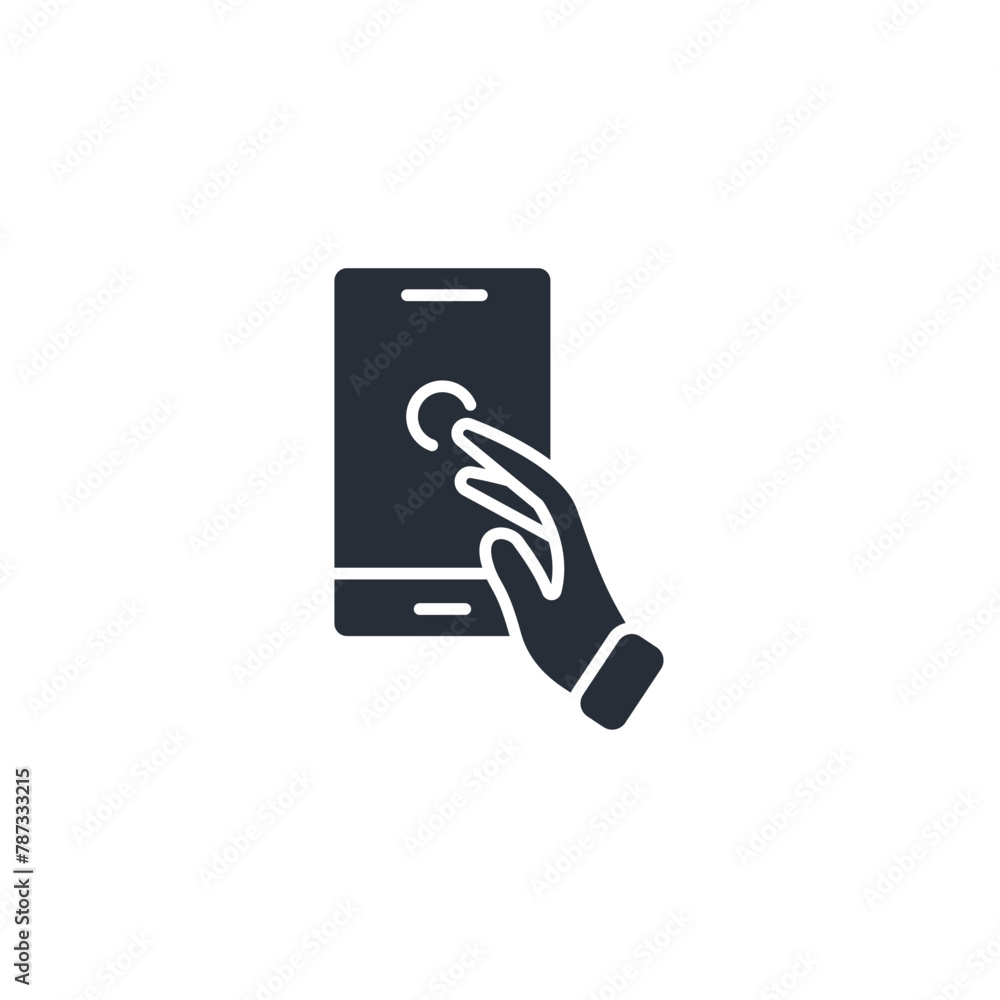 Poster touch screen icon. vector.editable stroke.linear style sign for use web design,logo.symbol illustrat