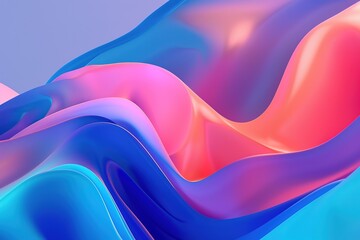 Obraz premium Abstract colorful waves with a silky smooth texture in a vibrant gradient.