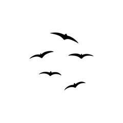 Black Flying Seagull Silhouette