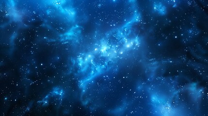Fototapeta premium Beautiful dark blue space background with stars and nebula, space wallpaper. Generated by artificial intelligence.