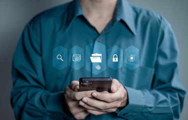 DMS, Document Management System concept, Search and manage document database files online....