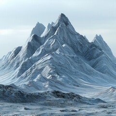 jagged mountain peaks , 3D style
