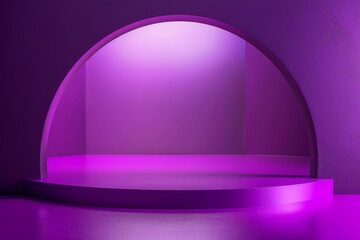 Empty Stage With Purple Light