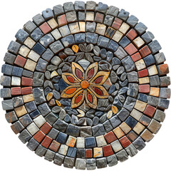 Mosaic of Byzentine Art isolated on transparent png.