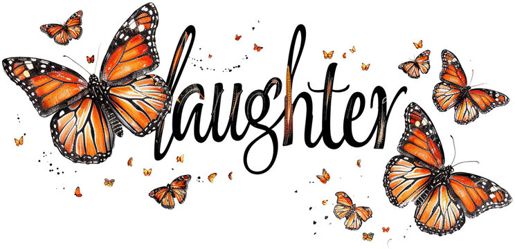 a picture of a butterfly with the words daughter in the middle. transparent background png
