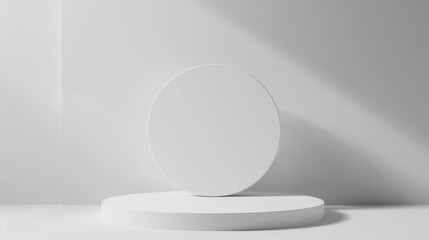 White Round Object on Podium for Product Visualization