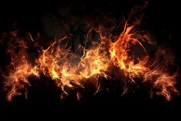 Fototapeta na wymiar Fire flames on a black background