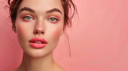 Elegant woman in a professional studio setting featured in a stunning beauty poster