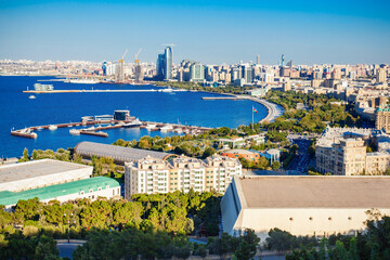 Baku aerial panoramic view