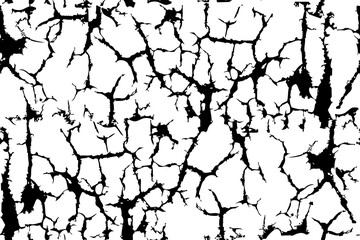 Ground cracks in the black stains on white background. Marble effect seamless pattern. Vector illustration