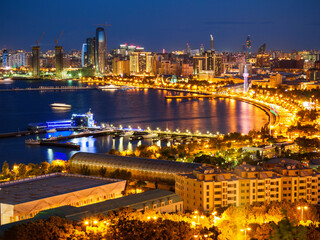 Obraz premium Baku aerial panoramic view