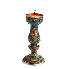 Votive Lamp of Byzentine Art isolated on transparent png.