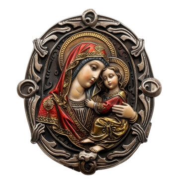 recommend clip art: Virgin Mary Icon of Byzentine Art isolated on transparent png.