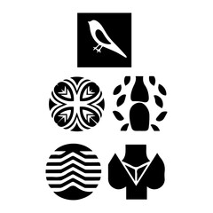 Shape and Flower Silhouettes, Silhouette Variety, Floral and Geometric Silhouettes, Shapes & Flowers, Floral & Shape Silhouettes.