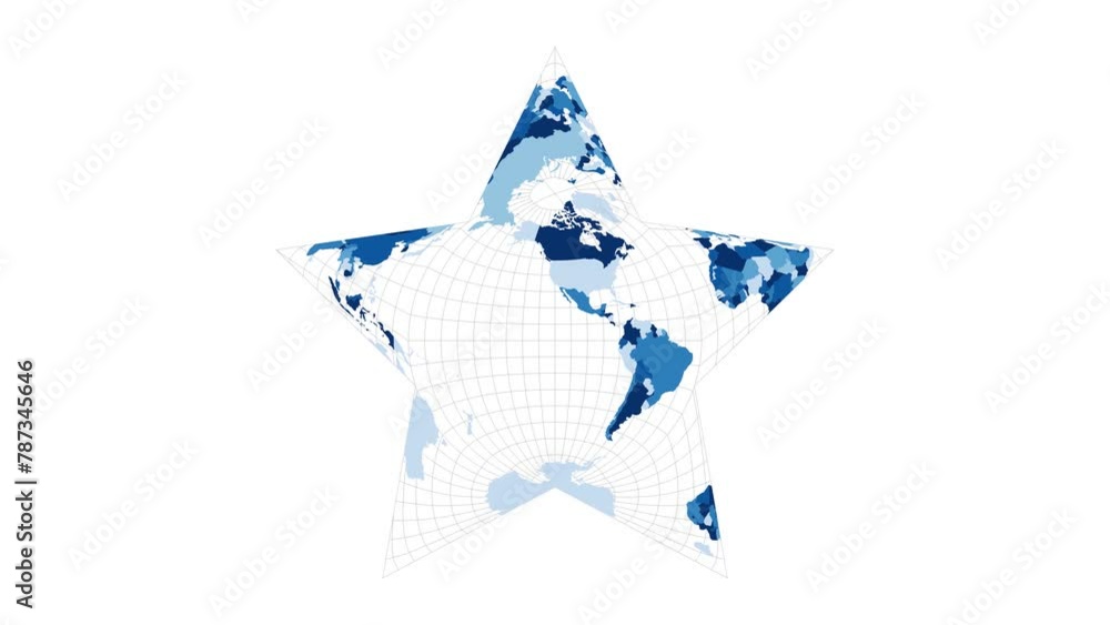 Poster world map. berghaus star projection. loopable rotating map of the world. beautiful footage.
