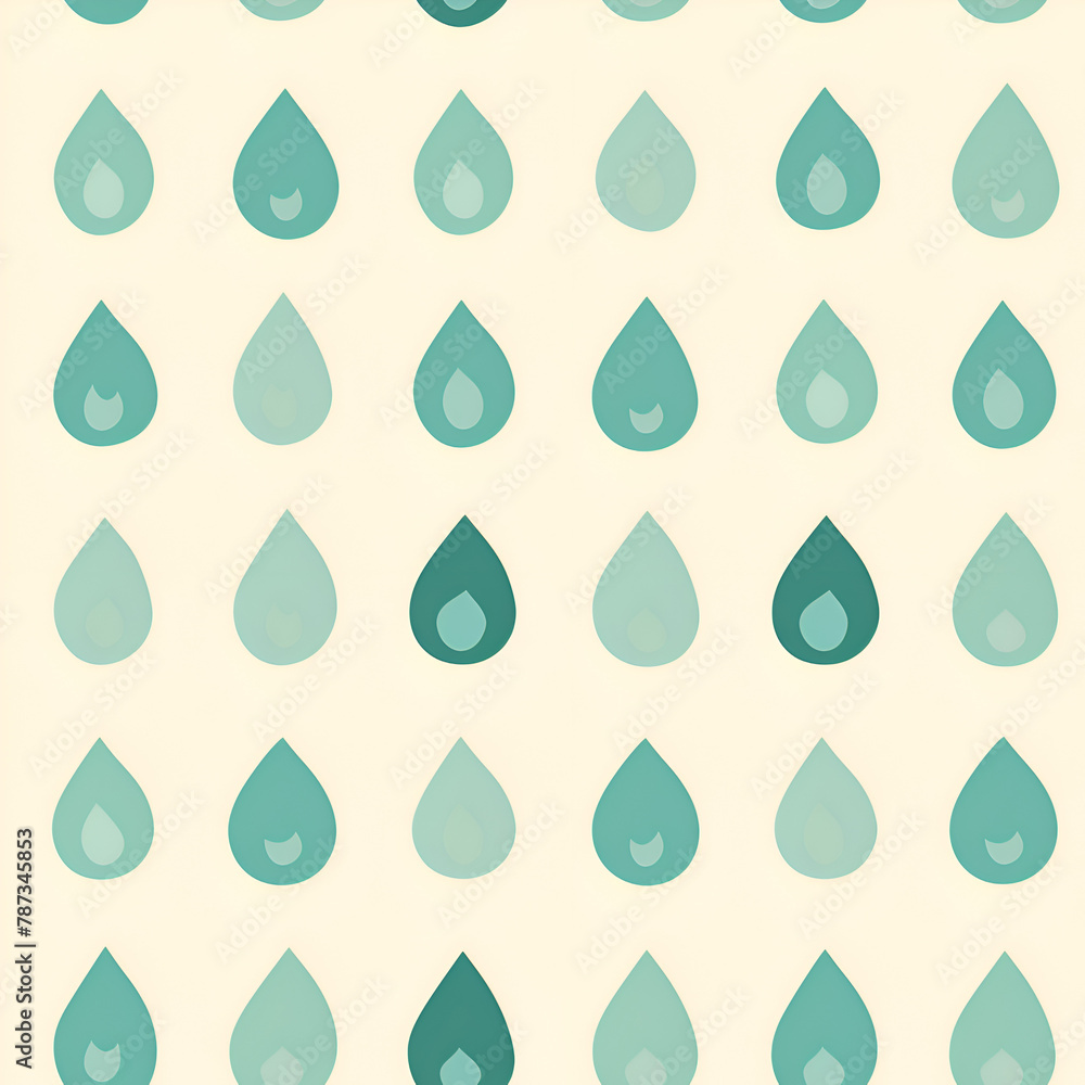Poster a pattern of raindrops is shown in various sizes and colors. concept of calm and tranquility, as the