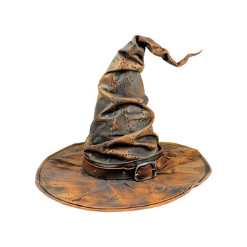 recommend clip art: Leather wizard's hat. Isolated on transparent background.