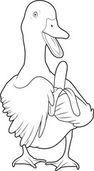 Duck Banana Fruit Animal Vector Graphic Art Illustration