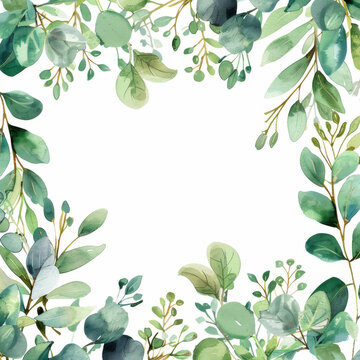 Watercolor Flower Frame