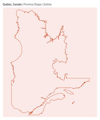 Quebec, Canada. Simple vector map. Province shape. Outline style. Border of Quebec. Vector illustration.