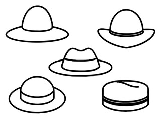 hats collection isolated on white