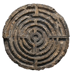 Labyrinth of Romanesque Art isolated on transparent png.