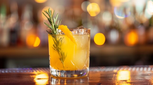Close-Up of Refreshing Drink on Table