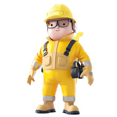 3d render character wear Personal protective equipment ppe suit
