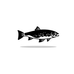 salmon fish design element isolated on white background