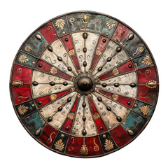 Shield of Romanesque Art isolated on transparent png.