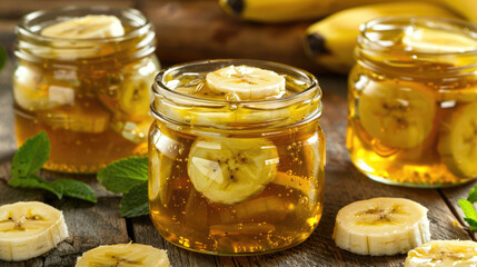 Bananas jam or marmalade. Sweet food