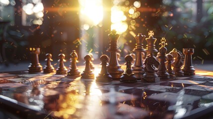 Leader, business strategy and planning, chess concept - obrazy, fototapety, plakaty
