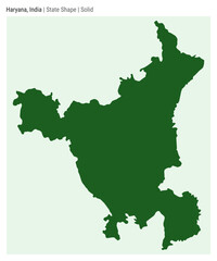 Haryana, India. Simple vector map. State shape. Solid style. Border of Haryana. Vector illustration.