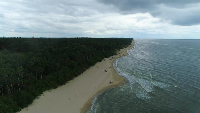 Beach Baltic Sea Lukecin Plaza Morze Baltyckiea Aerial View Poland