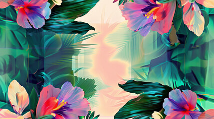 Background with flowers, copy space