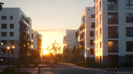 New apartment buildings Residential area with modern apartment buildings : Generative AI