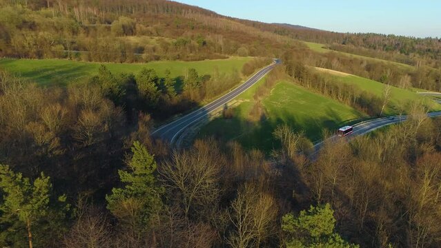 Beautiful Serpentine Mountains Sanok Bieszczady Aerial View Poland
