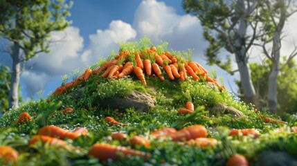 Carrot mound - obrazy, fototapety, plakaty
