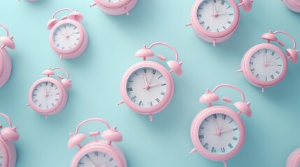 A Sea of Pink Alarm Clocks