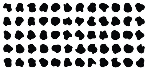 Blob shape organic set. Collection from abstract forms for design and paint. Different drops in modern style. Liquid silhouette drop in modern style.