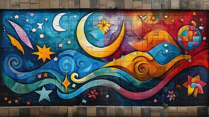 A Vibrant Mural Depicting the Peaceful