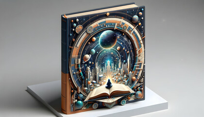 Mystic Manuscripts: Uncovering Literary Secrets - 3D Poster or Advertising with White Background for World Book Day Greeting Cards